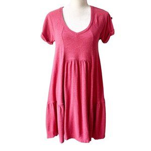 Anthropologie Saturday Sunday Kathie Flounced Mini Dress Size Small Pink S35